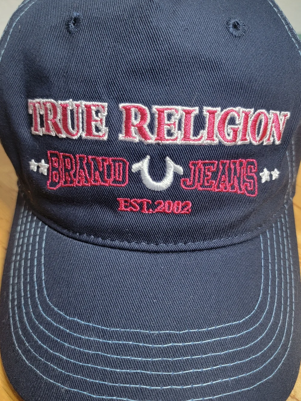 True Religion Navy Cap with Red Embroidery. New!